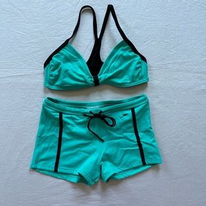 Speedo Swimsuit Set Women Size Small Teal